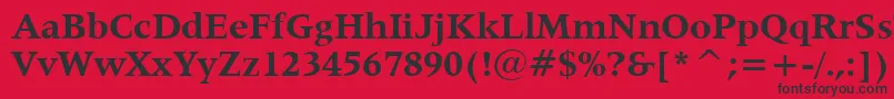 フォントLatin725BoldBt – 赤い背景に黒い文字