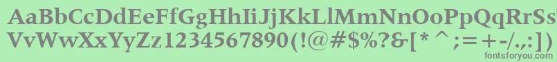 フォントLatin725BoldBt – 緑の背景に灰色の文字