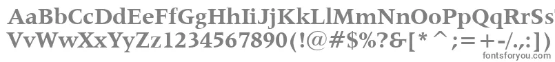 フォントLatin725BoldBt – 白い背景に灰色の文字