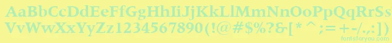 Police Latin725BoldBt – polices vertes sur fond jaune
