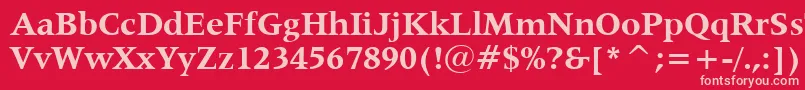 Latin725BoldBt Font – Pink Fonts on Red Background