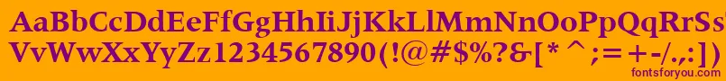 Latin725BoldBt Font – Purple Fonts on Orange Background