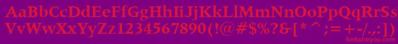 Latin725BoldBt Font – Red Fonts on Purple Background