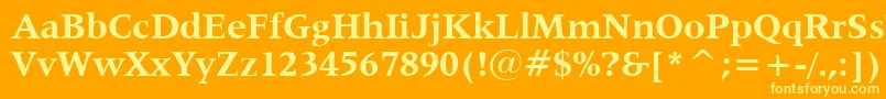 Latin725BoldBt Font – Yellow Fonts on Orange Background