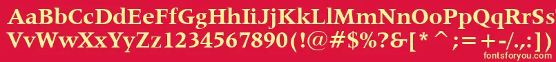 Latin725BoldBt Font – Yellow Fonts on Red Background