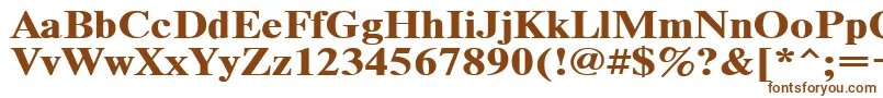 フォントTimeset120b – 白い背景に茶色のフォント