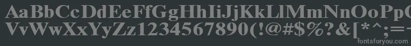 フォントTimeset120b – 黒い背景に灰色の文字