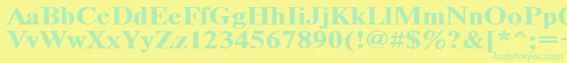 Timeset120b Font – Green Fonts on Yellow Background