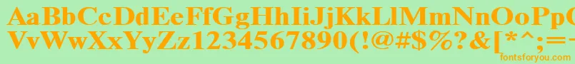 Timeset120b Font – Orange Fonts on Green Background