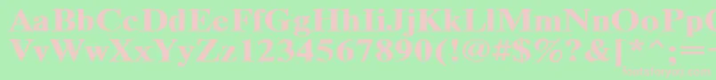 Timeset120b Font – Pink Fonts on Green Background