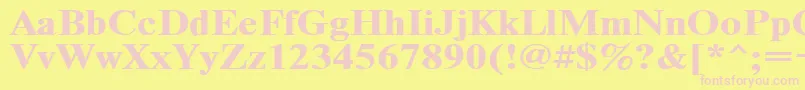 フォントTimeset120b – ピンクのフォント、黄色の背景