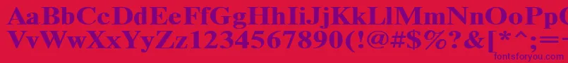 Timeset120b Font – Purple Fonts on Red Background