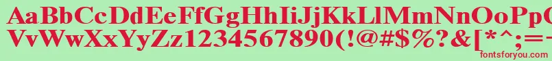 フォントTimeset120b – 赤い文字の緑の背景