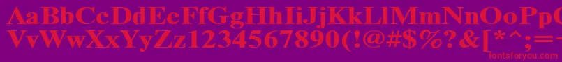 Timeset120b Font – Red Fonts on Purple Background