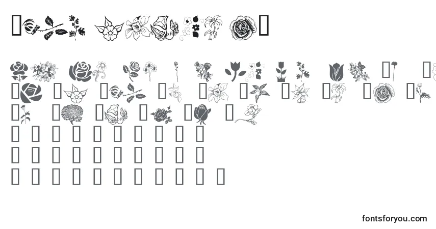 A fonte Wmflowers1 – alfabeto, números, caracteres especiais