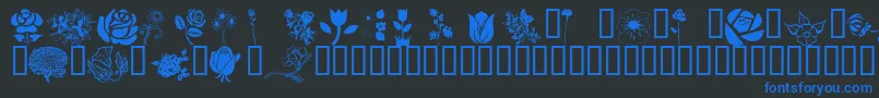 Wmflowers1 Font – Blue Fonts on Black Background