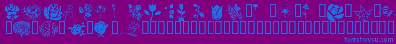 Wmflowers1 Font – Blue Fonts on Purple Background