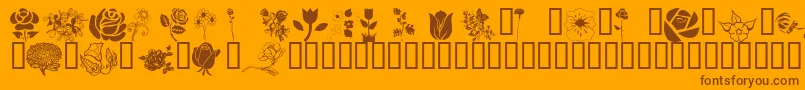 Wmflowers1 Font – Brown Fonts on Orange Background