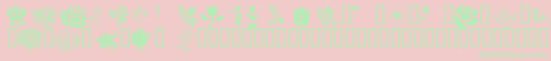 Wmflowers1 Font – Green Fonts on Pink Background