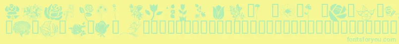 Police Wmflowers1 – polices vertes sur fond jaune