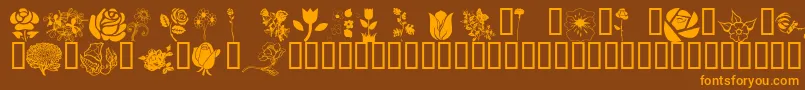 Wmflowers1 Font – Orange Fonts on Brown Background