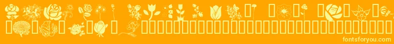 fuente Wmflowers1 – Fuentes Amarillas Sobre Fondo Naranja