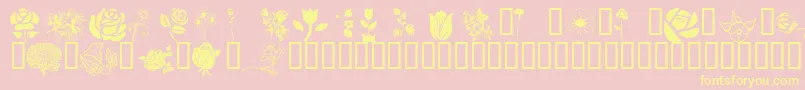 fuente Wmflowers1 – Fuentes Amarillas Sobre Fondo Rosa