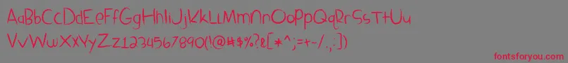 BmdSandboxMelodrama Font – Red Fonts on Gray Background