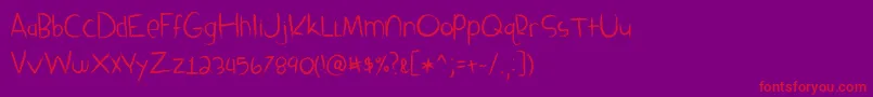 BmdSandboxMelodrama Font – Red Fonts on Purple Background