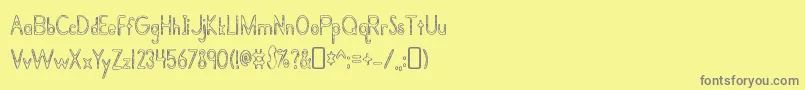 フォントBramaleabeautyRegular – 黄色の背景に灰色の文字