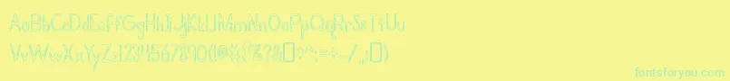 Czcionka BramaleabeautyRegular – zielone czcionki na żółtym tle