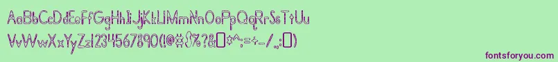 BramaleabeautyRegular Font – Purple Fonts on Green Background