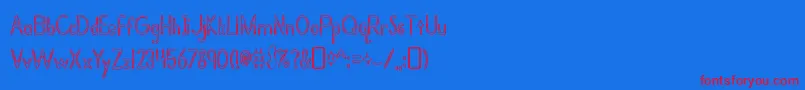 BramaleabeautyRegular-Schriftart – Rote Schriften auf blauem Hintergrund