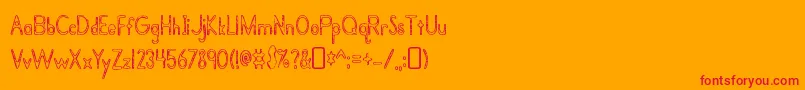 BramaleabeautyRegular Font – Red Fonts on Orange Background