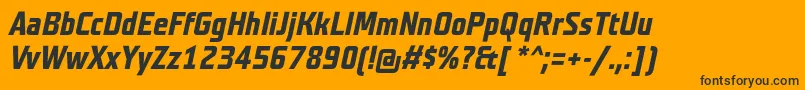 TeutonnormalBolditalic Font – Black Fonts on Orange Background