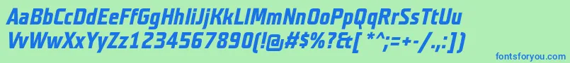 TeutonnormalBolditalic Font – Blue Fonts on Green Background