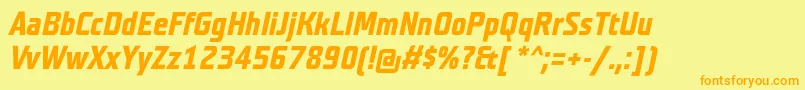 TeutonnormalBolditalic Font – Orange Fonts on Yellow Background