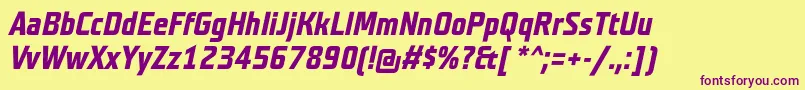 TeutonnormalBolditalic Font – Purple Fonts on Yellow Background