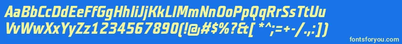 TeutonnormalBolditalic Font – Yellow Fonts on Blue Background