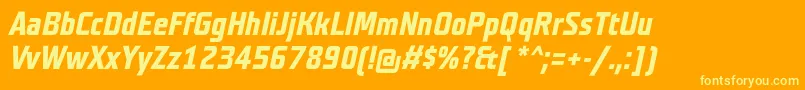 TeutonnormalBolditalic Font – Yellow Fonts on Orange Background