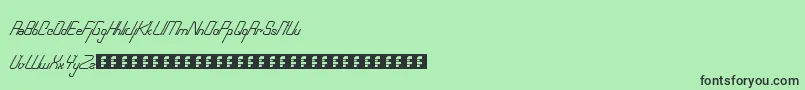 フォントRoboscript – 緑の背景に黒い文字