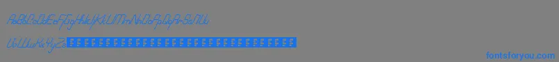 Roboscript-Schriftart – Blaue Schriften auf grauem Hintergrund