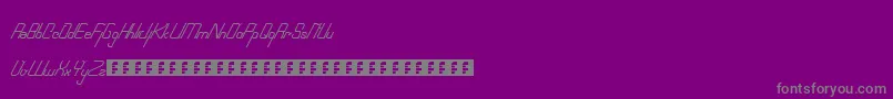 フォントRoboscript – 紫の背景に灰色の文字