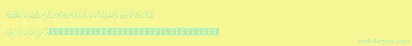 フォントRoboscript – 黄色い背景に緑の文字