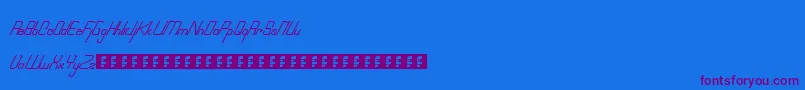 フォントRoboscript – 紫色のフォント、青い背景