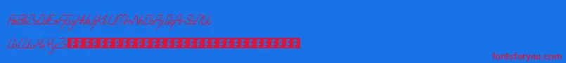 Roboscript Font – Red Fonts on Blue Background