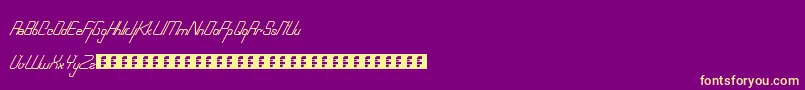 Roboscript-fontti – keltaiset fontit violetilla taustalla