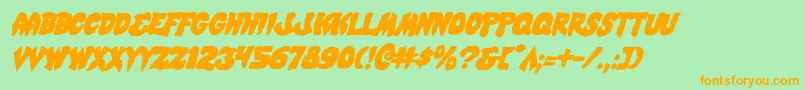 MysticSinglerItalic Font – Orange Fonts on Green Background