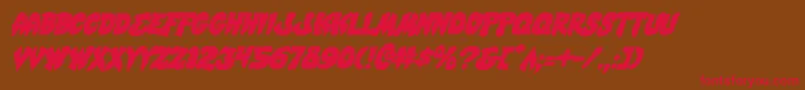 MysticSinglerItalic Font – Red Fonts on Brown Background