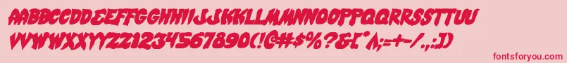 MysticSinglerItalic-Schriftart – Rote Schriften auf rosa Hintergrund